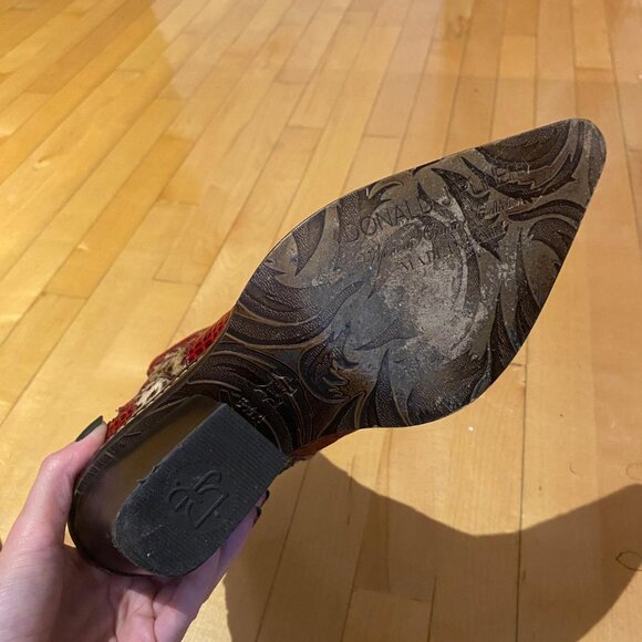 Cheetah print and leather cowboy boots - Picture 3 of 3